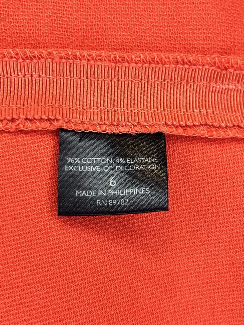 'Josie Natori' Orange Cotton Blend Sleeveless Sheath Dress - Size 6 - Picture 7 of 7